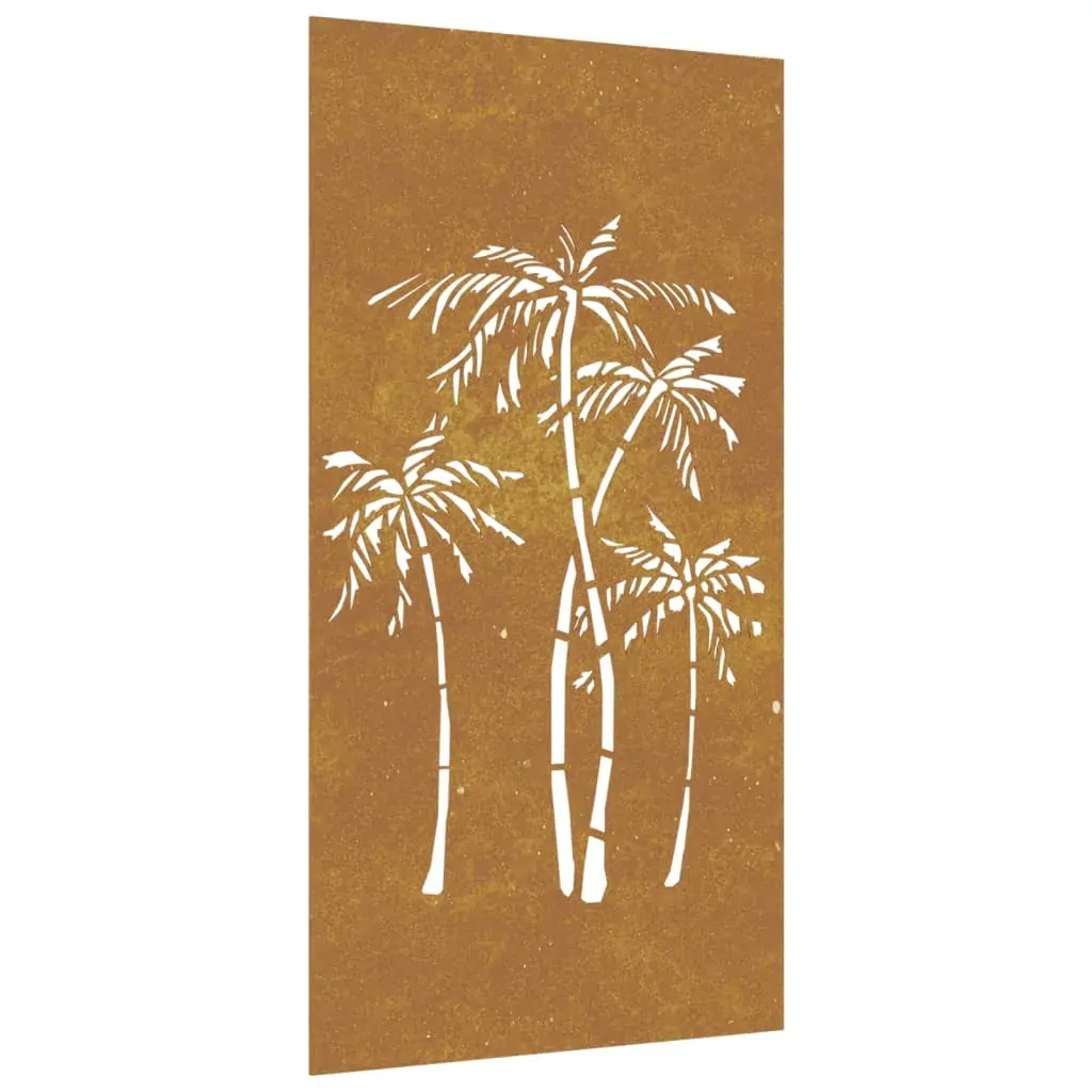 Garden Wall Decoration 105x55 cm Corten Steel Palm Tree Design Price