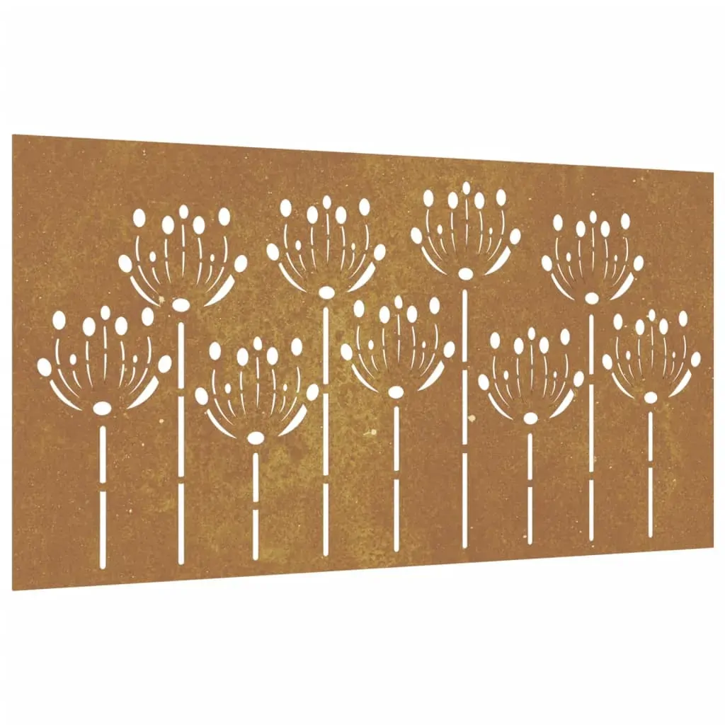Garden Wall Decoration 105x55 cm Corten Steel Flower Design Price