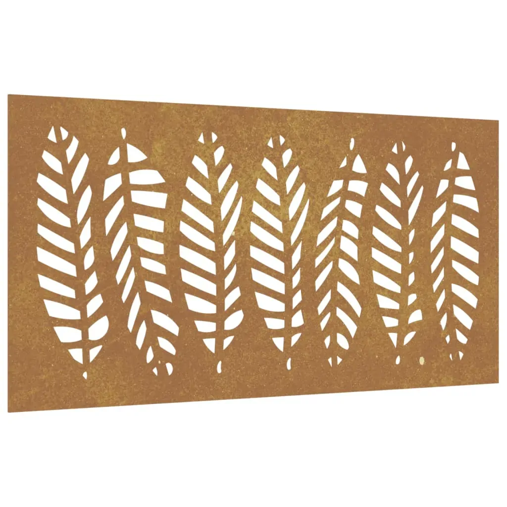 Garden Wall Decoration 105x55 cm Corten Steel Leaf Design Price