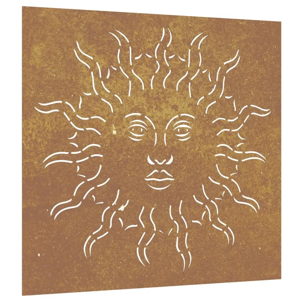 Garden Wall Decoration 55x55 cm Corten Steel Sun Design Price