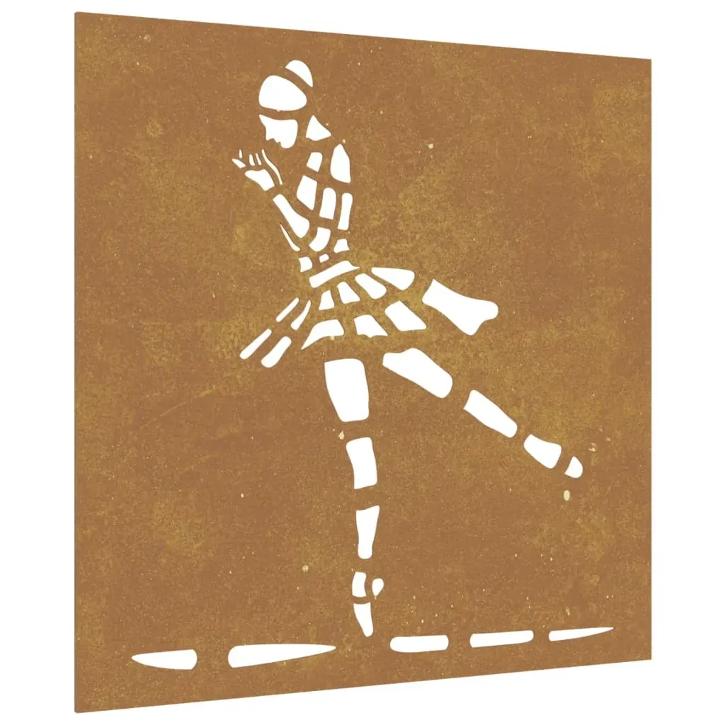 Garden Wall Decoration 55x55 cm Corten Steel Ballet Dancer Design Price