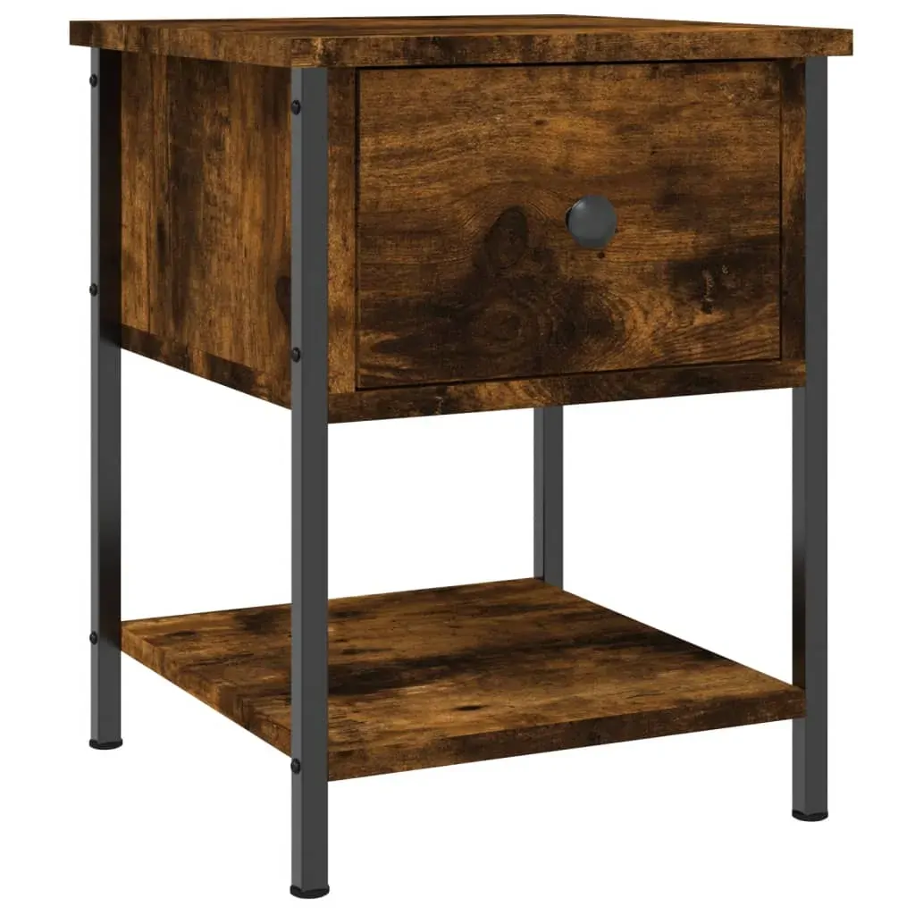 Bedside Table Smoked Oak 34x35.5x45 cm Engineered Wood Price