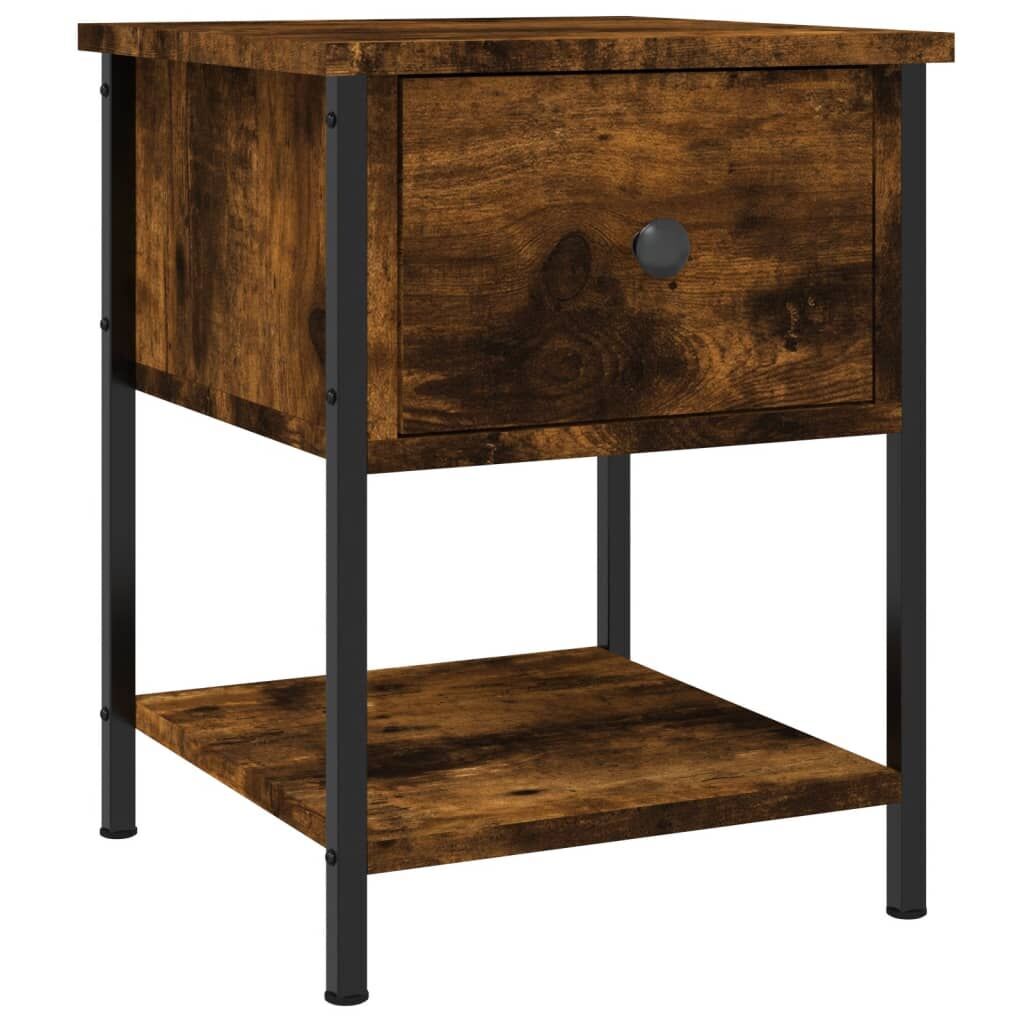 Bedside Tables 2 pcs Smoked Oak 34x35.5x45 cm Engineered Wood Price