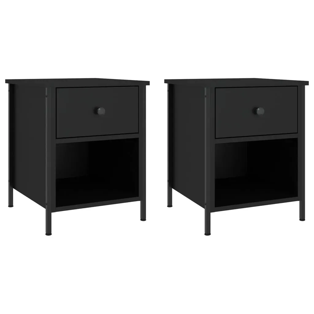 Bedside Cabinets 2 pcs Black 40x42x50 cm Engineered Wood Price