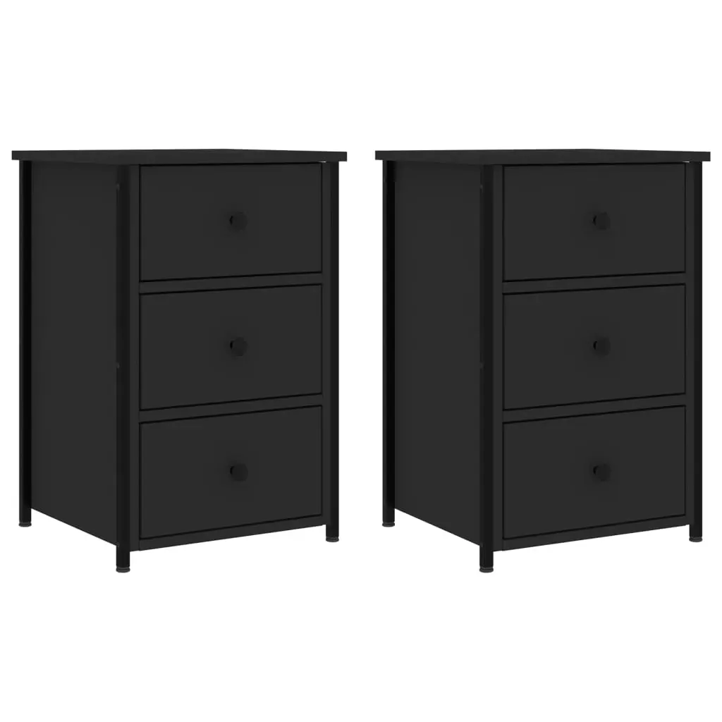 Bedside Cabinets 2 pcs Black 40x36x60 cm Engineered Wood Price