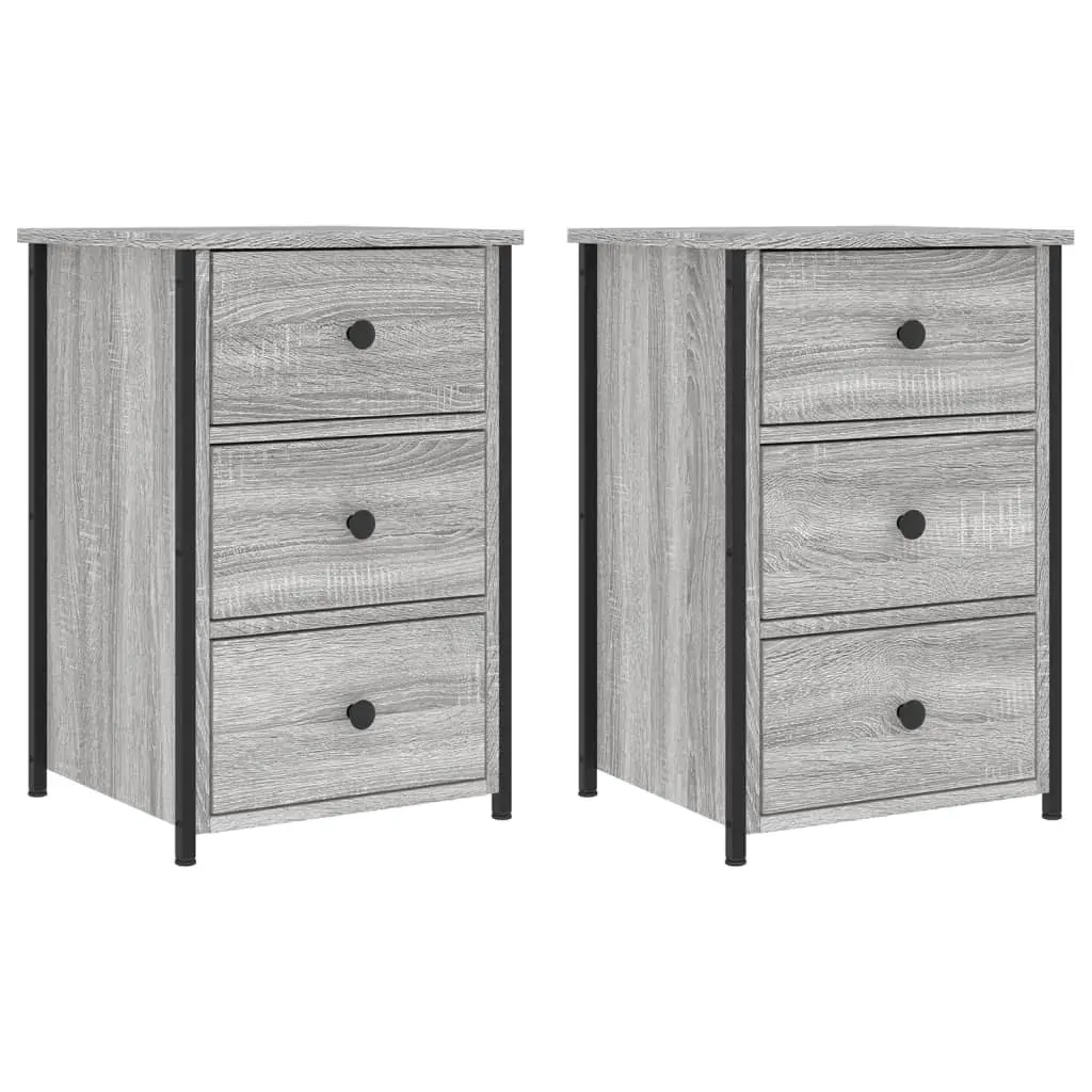 Bedside Cabinets 2 pcs Grey Sonoma 40x36x60 cm Engineered Wood Price