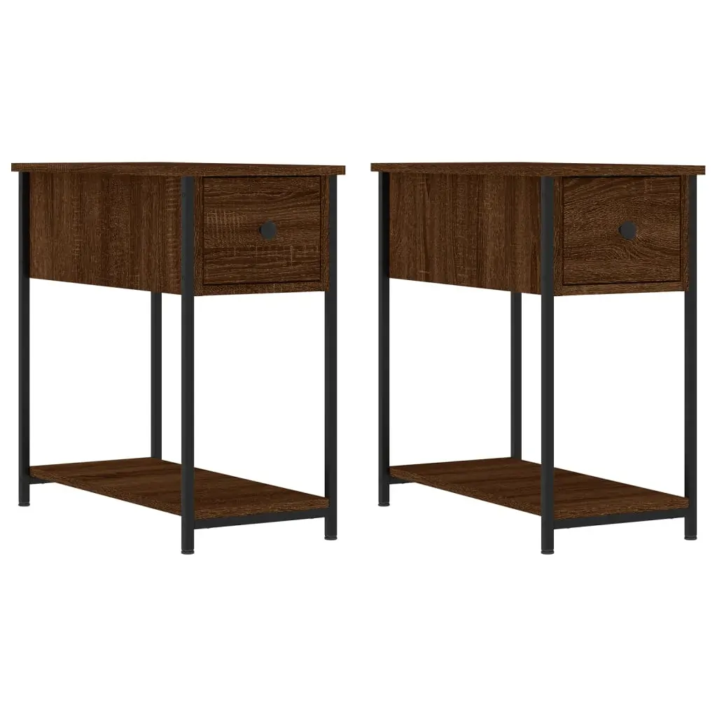 Bedside Cabinets 2 pcs Brown Oak 30x60x60 cm Engineered Wood Price