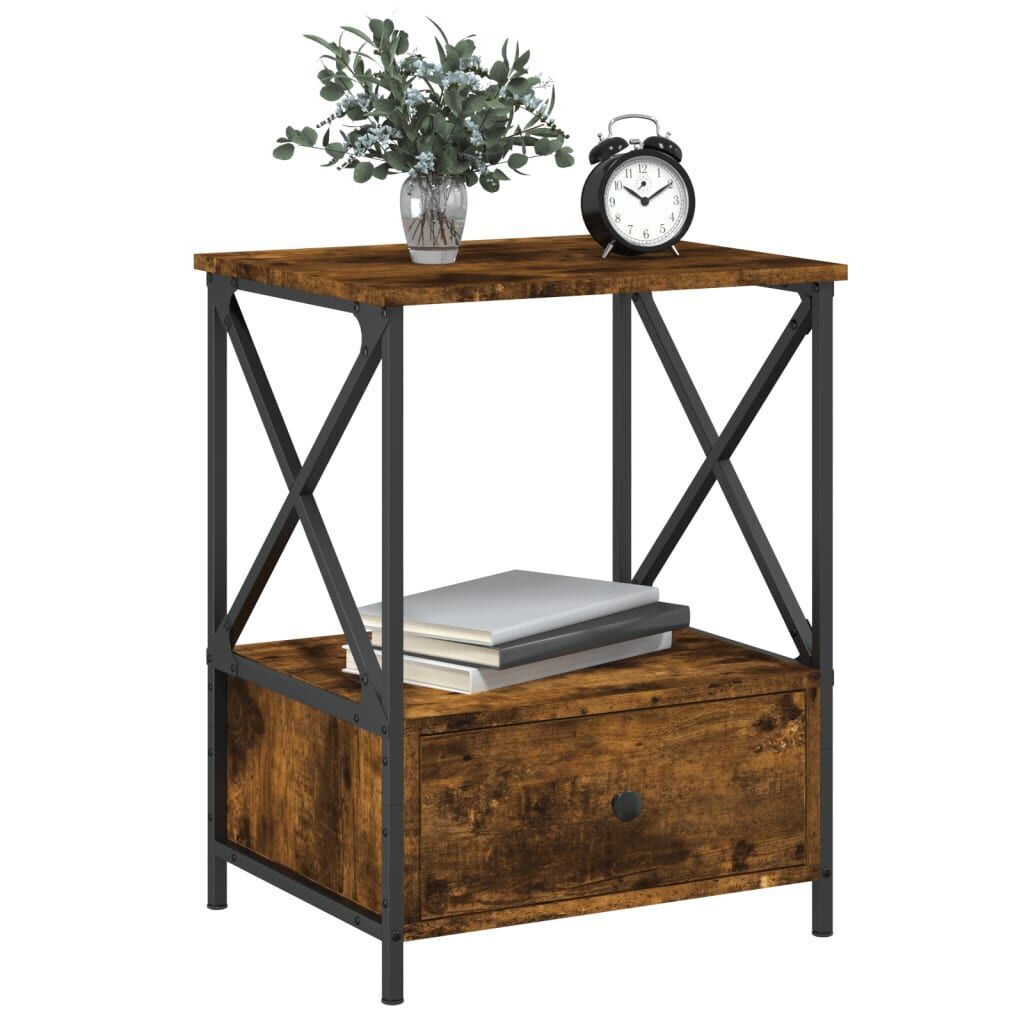 Bedside Tables 2 pcs Smoked Oak 50x41x65 cm Engineered Wood Price