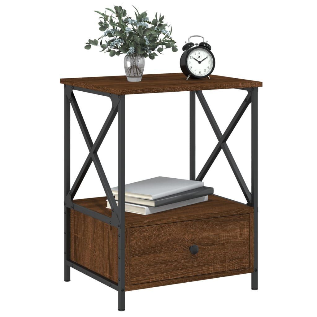 Bedside Tables 2 pcs Brown Oak 50x41x65 cm Engineered Wood Price