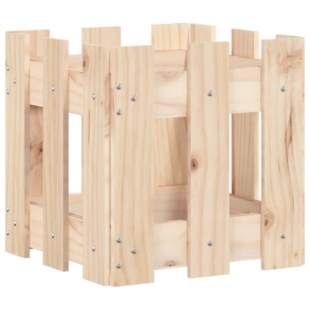 Garden Planter with Fence Design 30x30x30 cm Solid Wood Pine Price