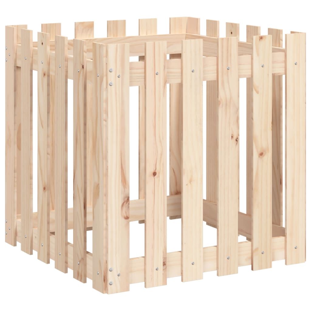 Garden Planter with Fence Design 60x60x60 cm Solid Wood Pine Price