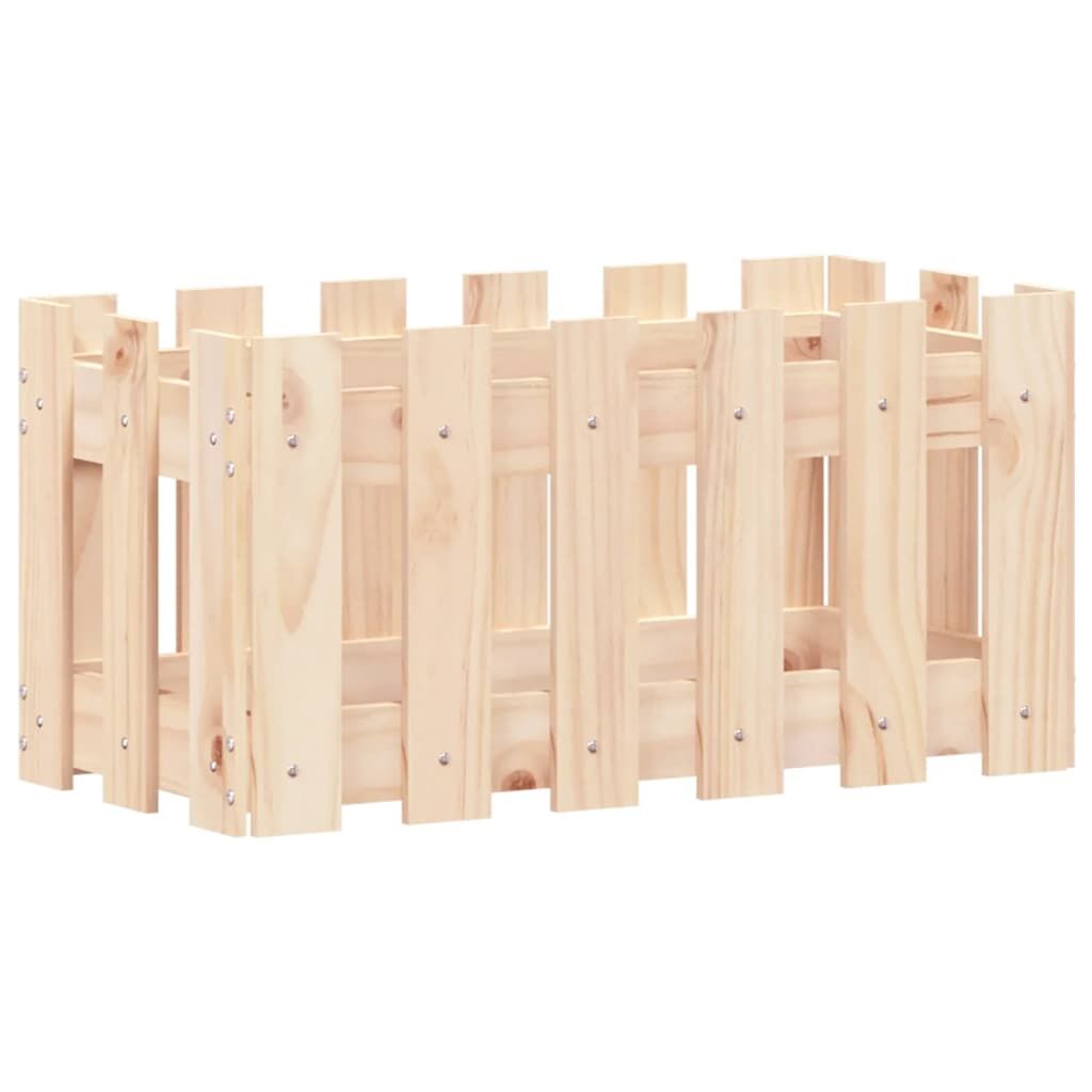 Garden Planter with Fence Design 60x30x30 cm Solid Wood Pine Price