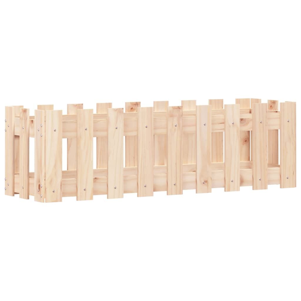 Garden Raised Bed with Fence Design 100x30x30 cm Solid Wood Pine Price