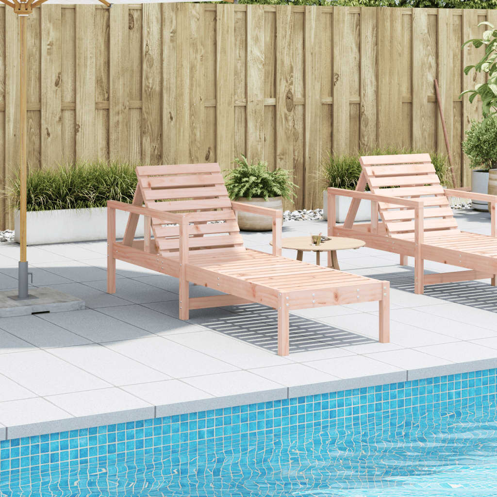 Sun Lounger 199.5x62x55 cm Solid Wood Douglas Price