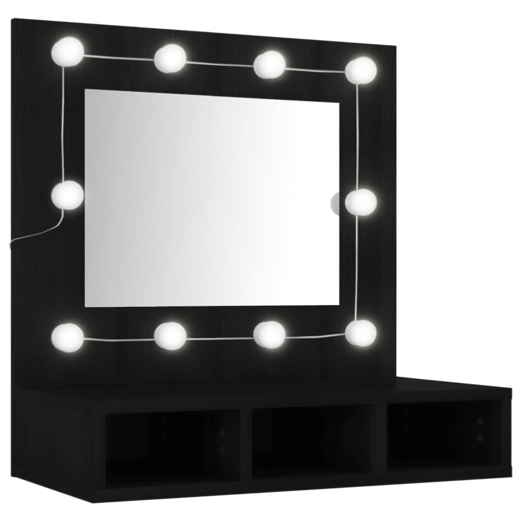 Mirror Cabinet with LED Black 60x31.5x62 cm Price