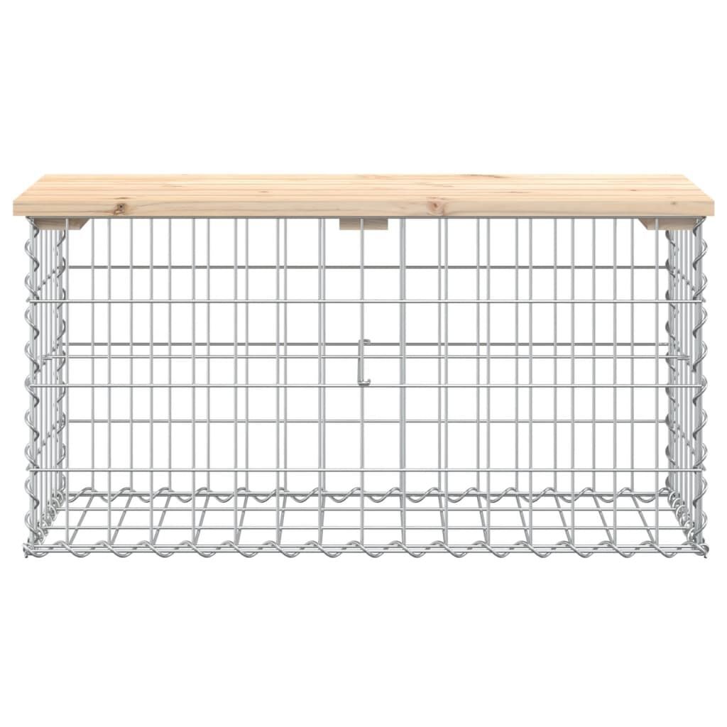 Garden Bench Gabion Design 83x31.5x42 cm Solid Wood Pine Price