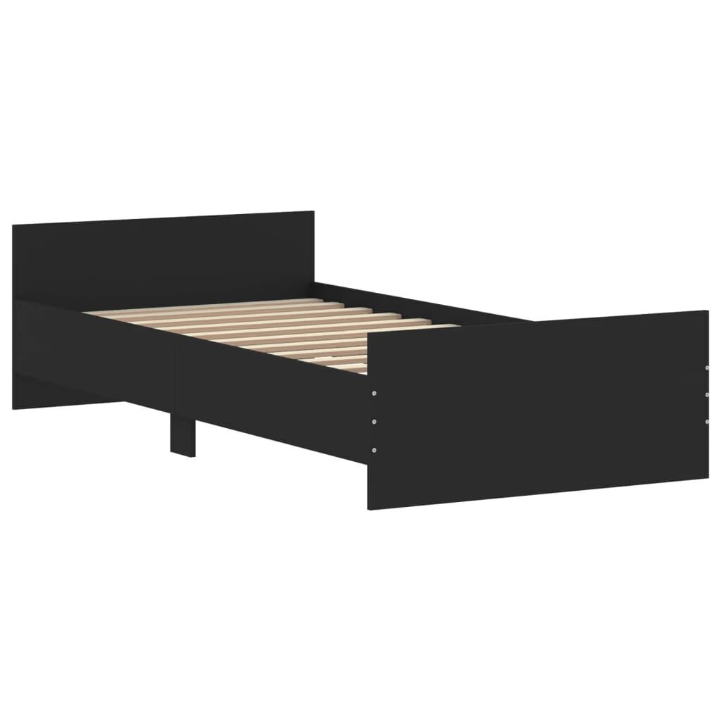 Bed Frame without Mattress Black 90x190 cm Engineered Wood Price