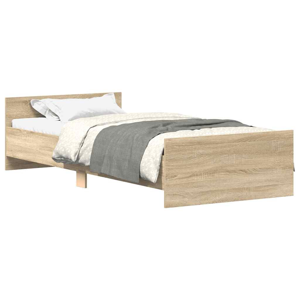 Bed Frame without Mattress Sonoma Oak 90x190 cm Engineered Wood Price
