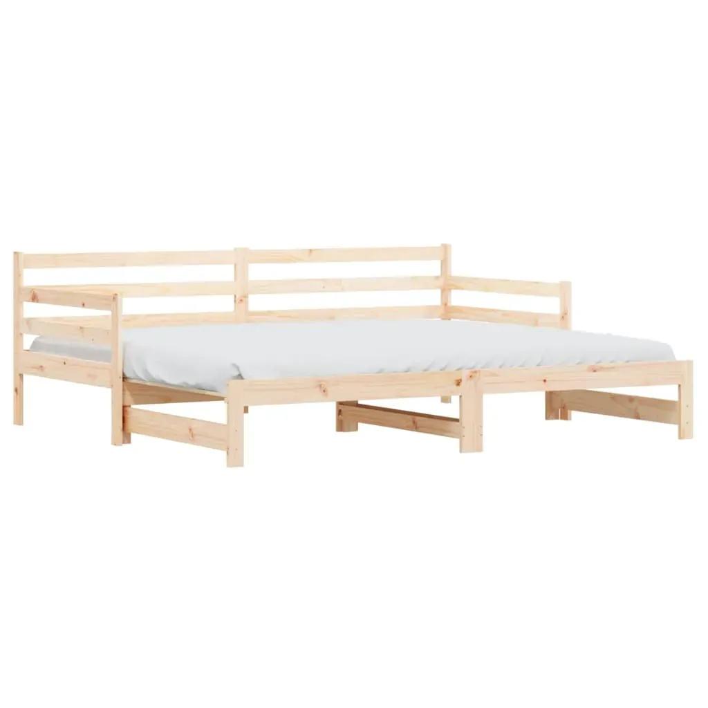 Daybed with Trundle without Mattress 90x190 cm Solid Wood Price