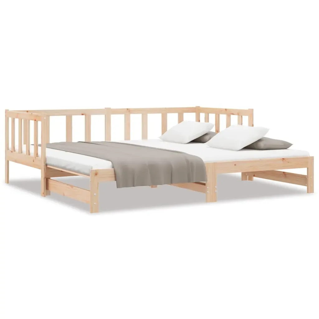 Day Bed with Trundle without Mattress 90x190 cm Solid Wood Price