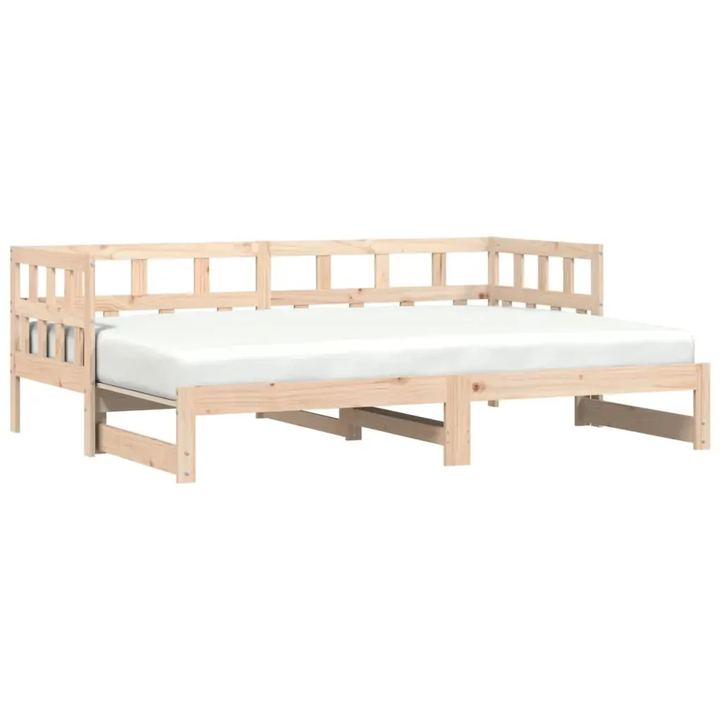Daybed with Trundle without Mattress 90x190 cm Solid Wood Price
