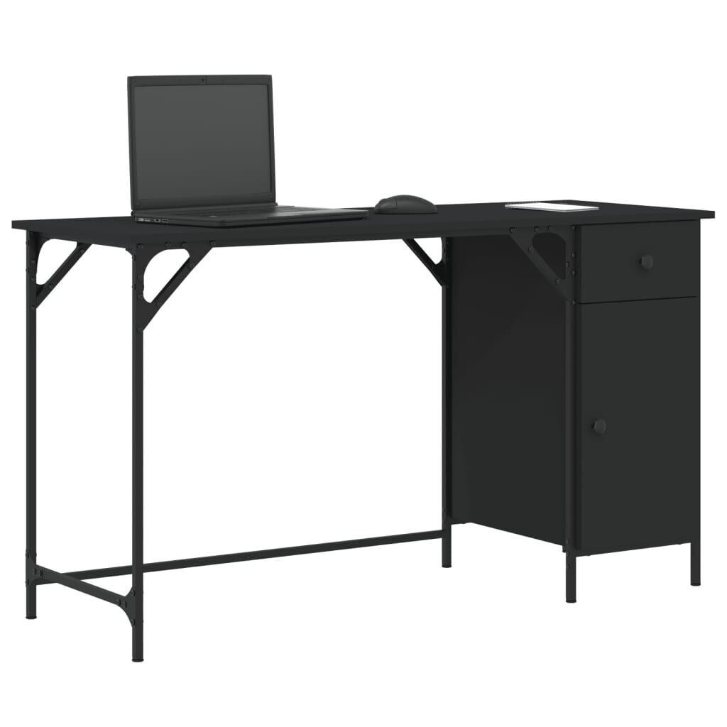 Computer Desk Black 131x48x75 cm Engineered Wood Price