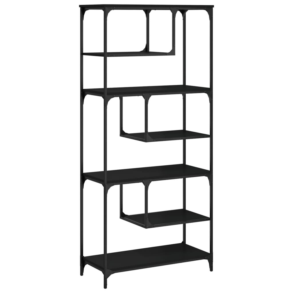 Bookcase Black 81x36x176 cm Engineered Wood Price