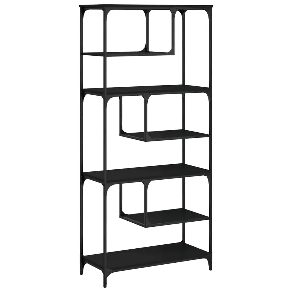 Bookcase Black 81x36x176 cm Engineered Wood Price