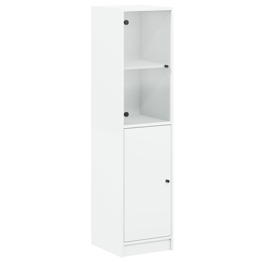 Highboard with Glass Door White 35x37x142 cm Price