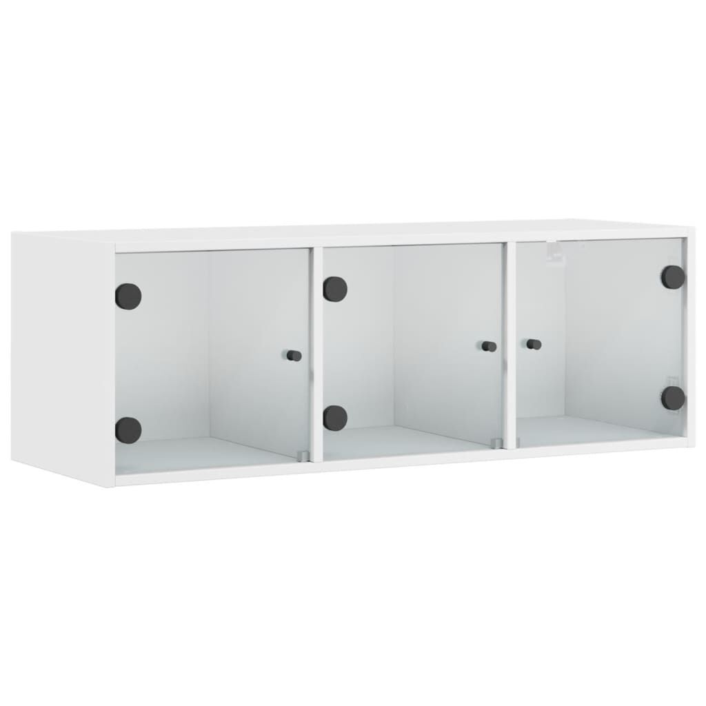 Wall Cabinet with Glass Doors White 102x37x35 cm Price
