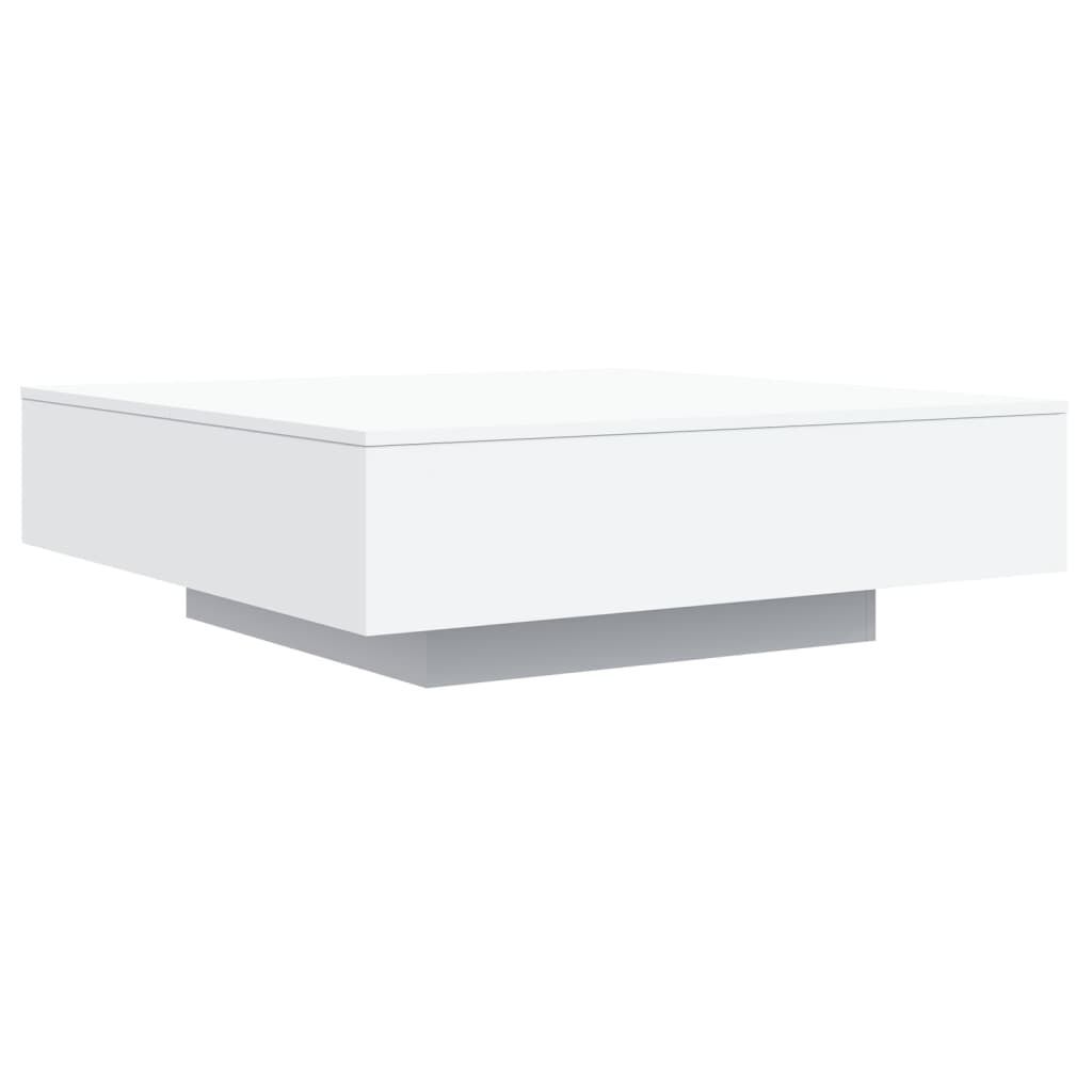 Coffee Table with LED Lights White 100x100x31 cm Price