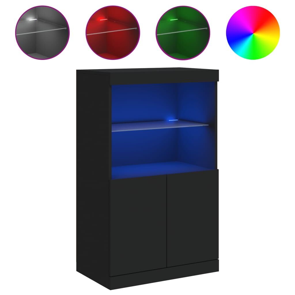 Sideboard with LED Lights Black 60.5x37x100 cm Price