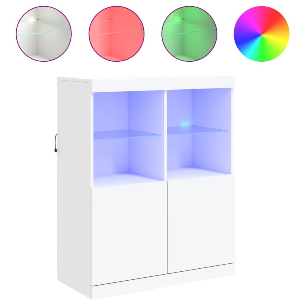 Sideboard with LED Lights White 81x37x100 cm Price