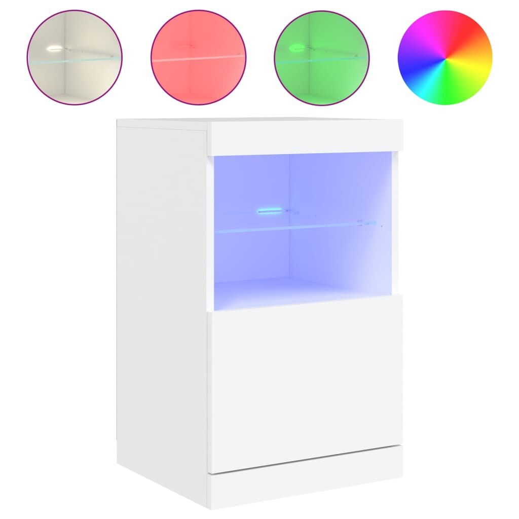 Sideboard with LED Lights White 41x37x67 cm Price