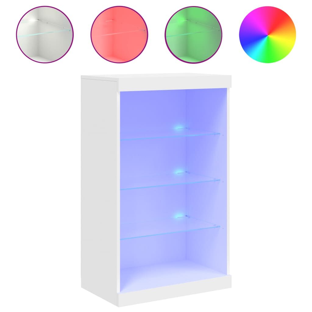 Sideboard with LED Lights White 60.5x37x100 cm Price