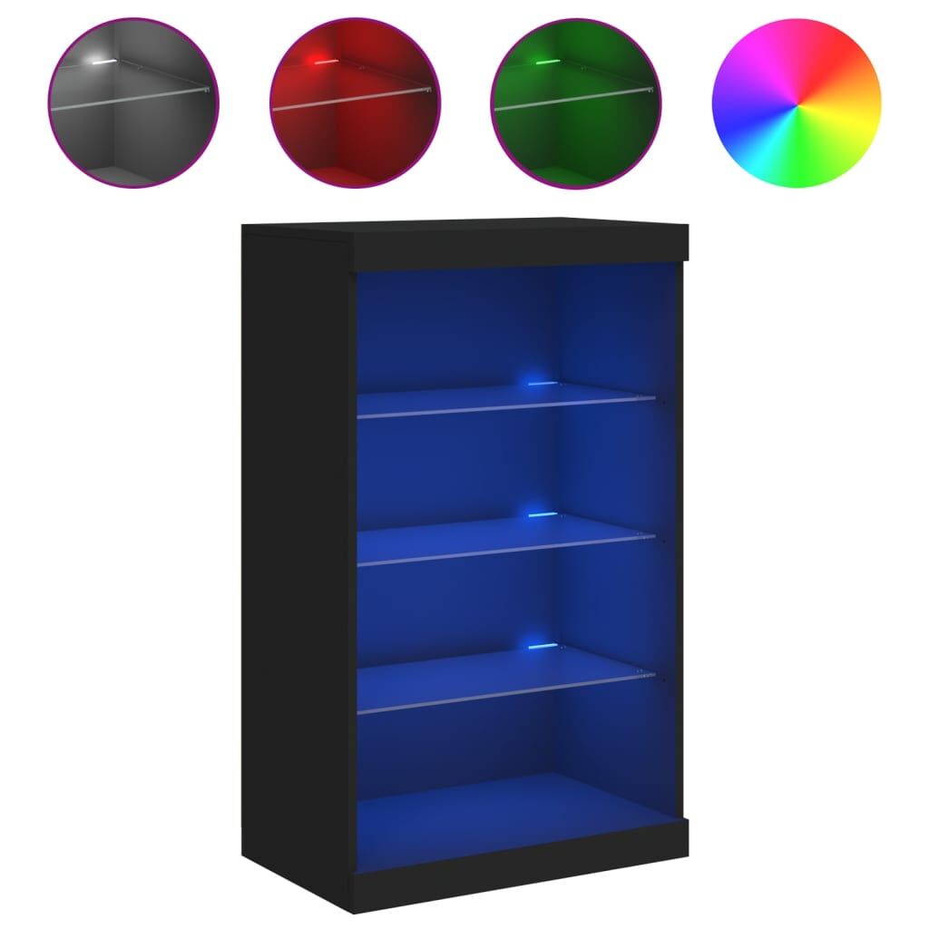 Sideboard with LED Lights Black 60.5x37x100 cm Price