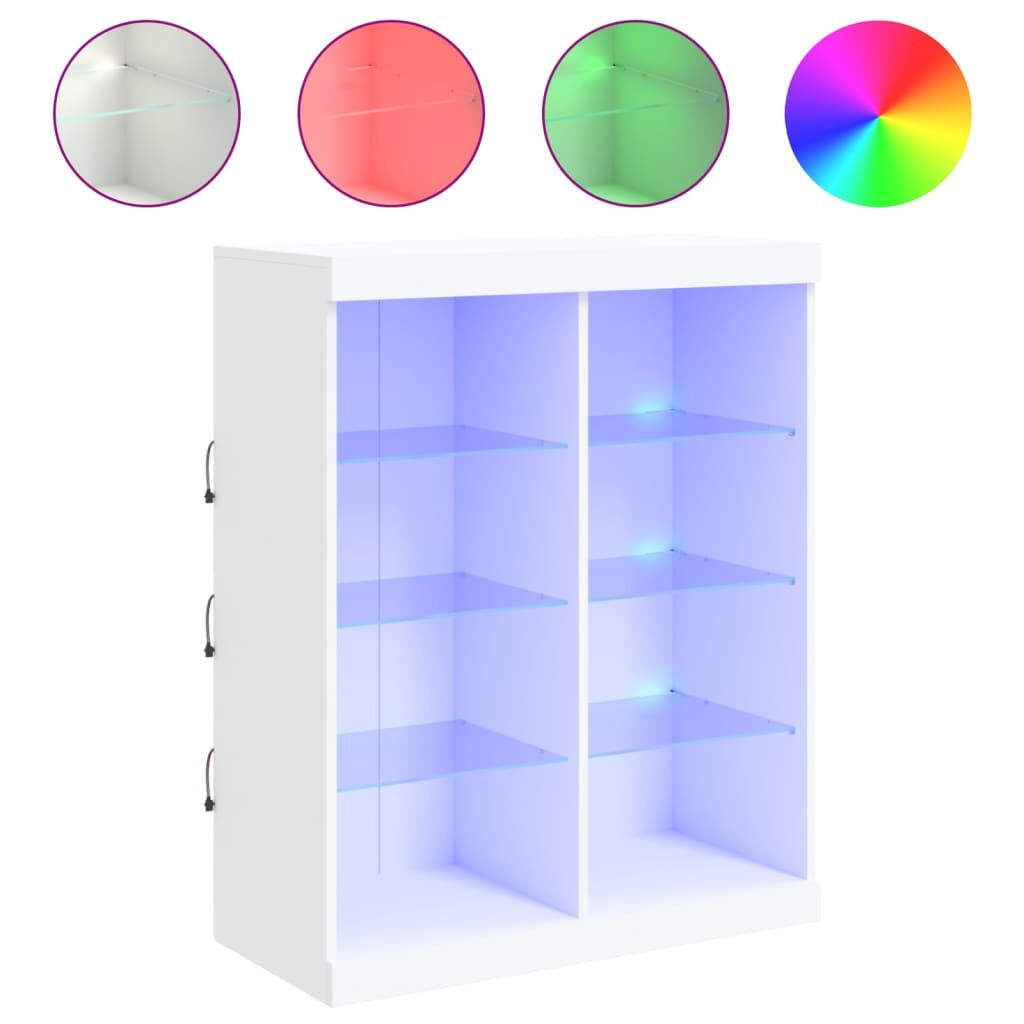 Sideboard with LED Lights White 81x37x100 cm Price