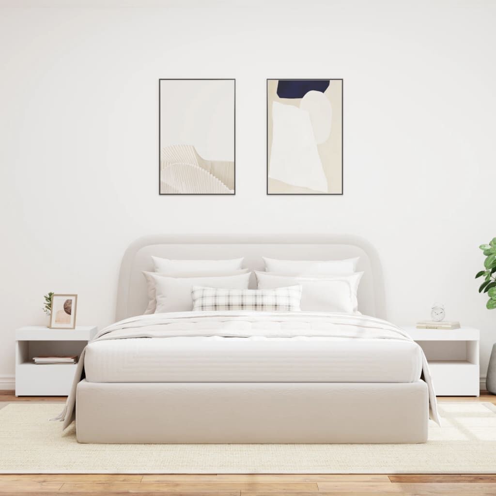 Bedside Cabinets with LED Lights 2 pcs White 50x40x45 cm Price