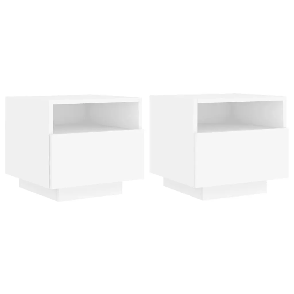 Bedside Cabinets with LED Lights 2 pcs White 40x39x37 cm Price