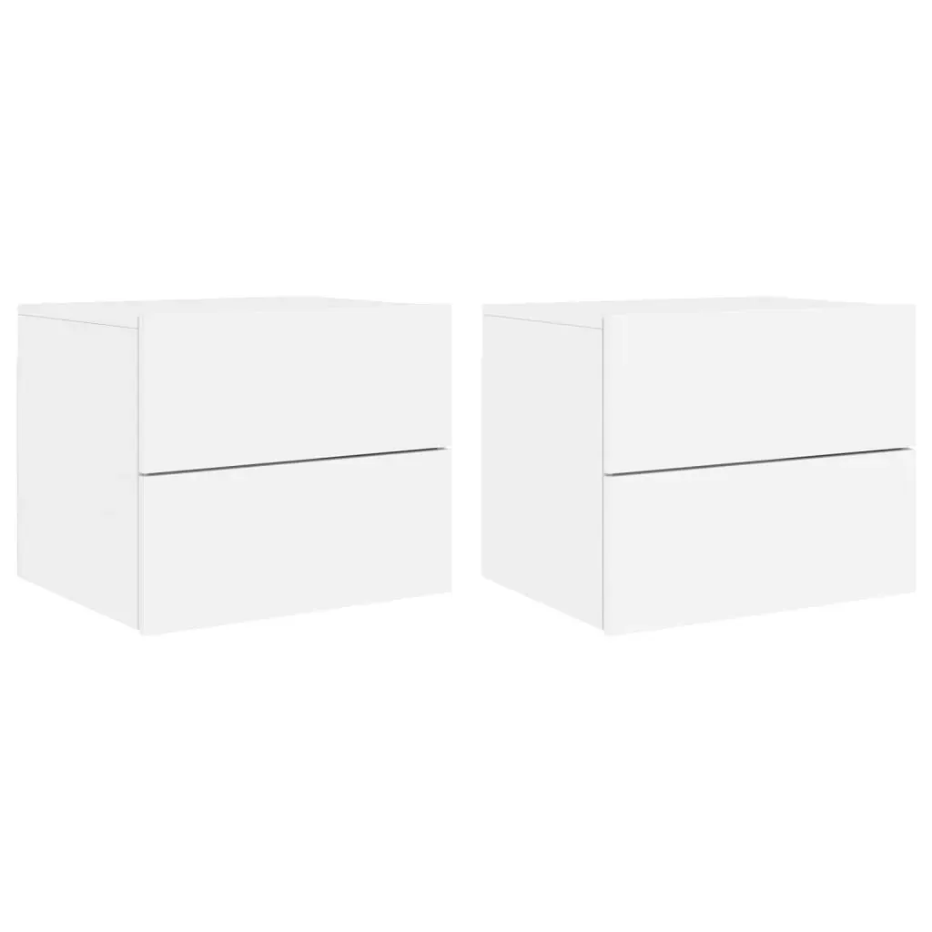 Wall-mounted Bedside Cabinets with LED Lights 2 pcs White Price