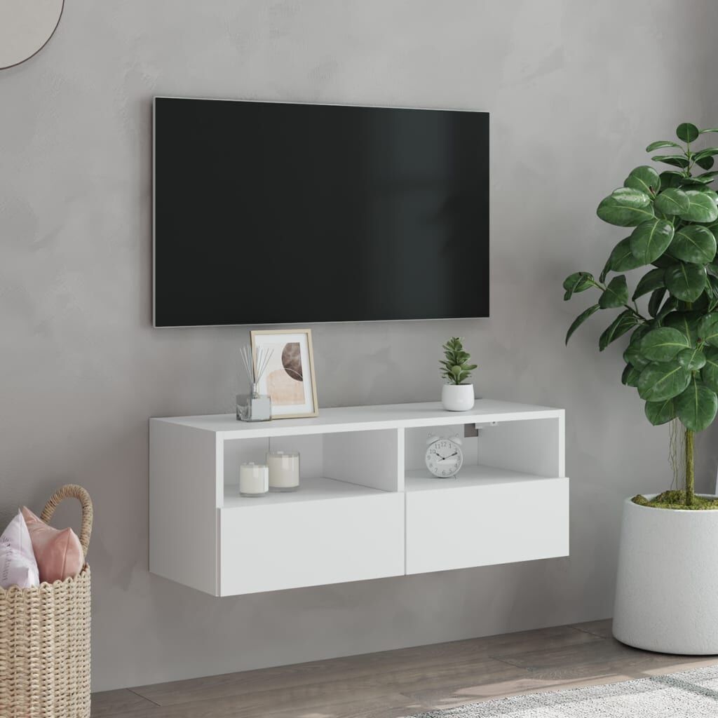 TV Wall Cabinet White 80x30x30 cm Engineered Wood Price