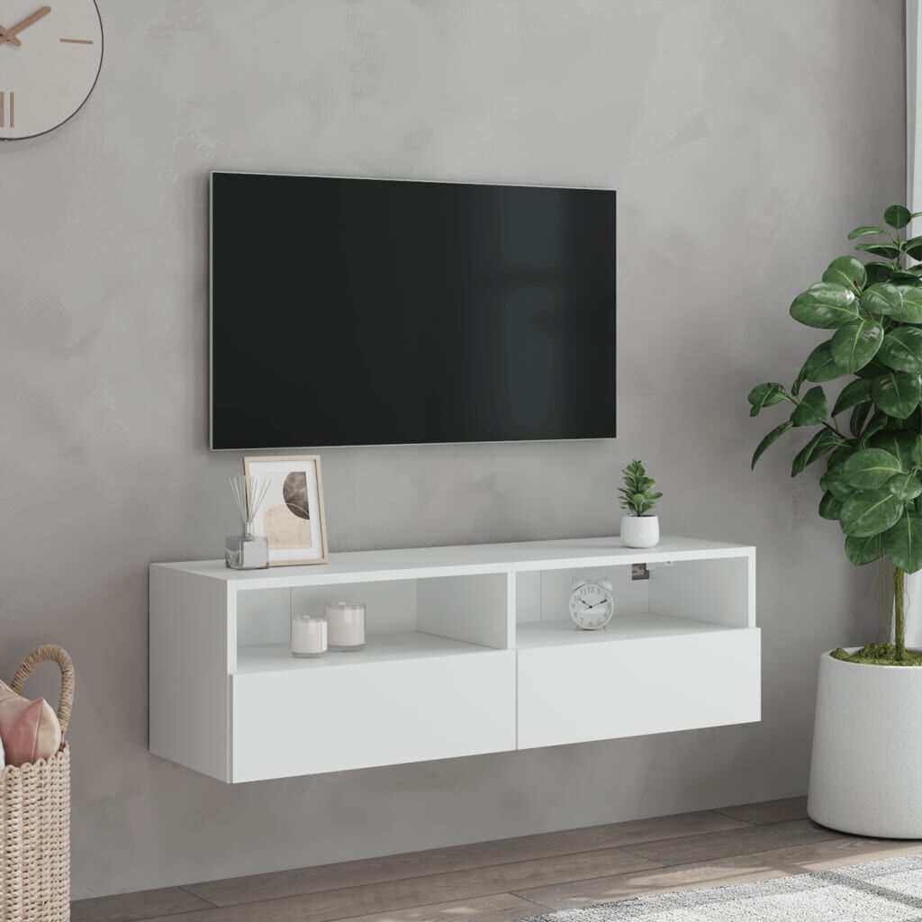 TV Wall Cabinet White 100x30x30 cm Engineered Wood Price