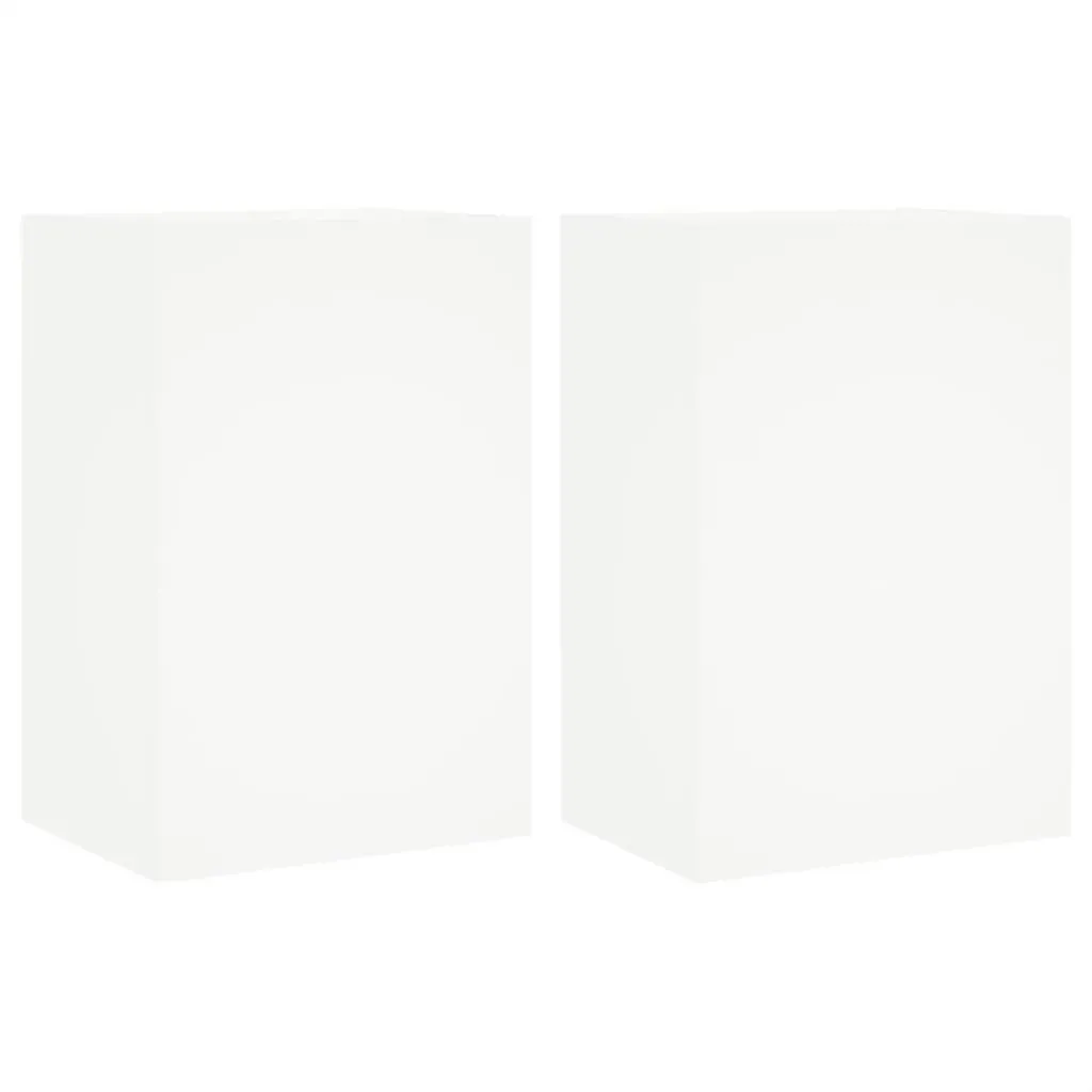 TV Wall Cabinets 2 pcs White 40.5x30x60 cm Engineered Wood Price