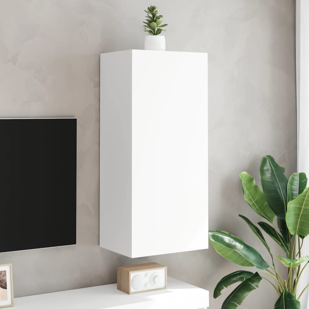 TV Wall Cabinet White 40.5x30x90 cm Engineered Wood Price