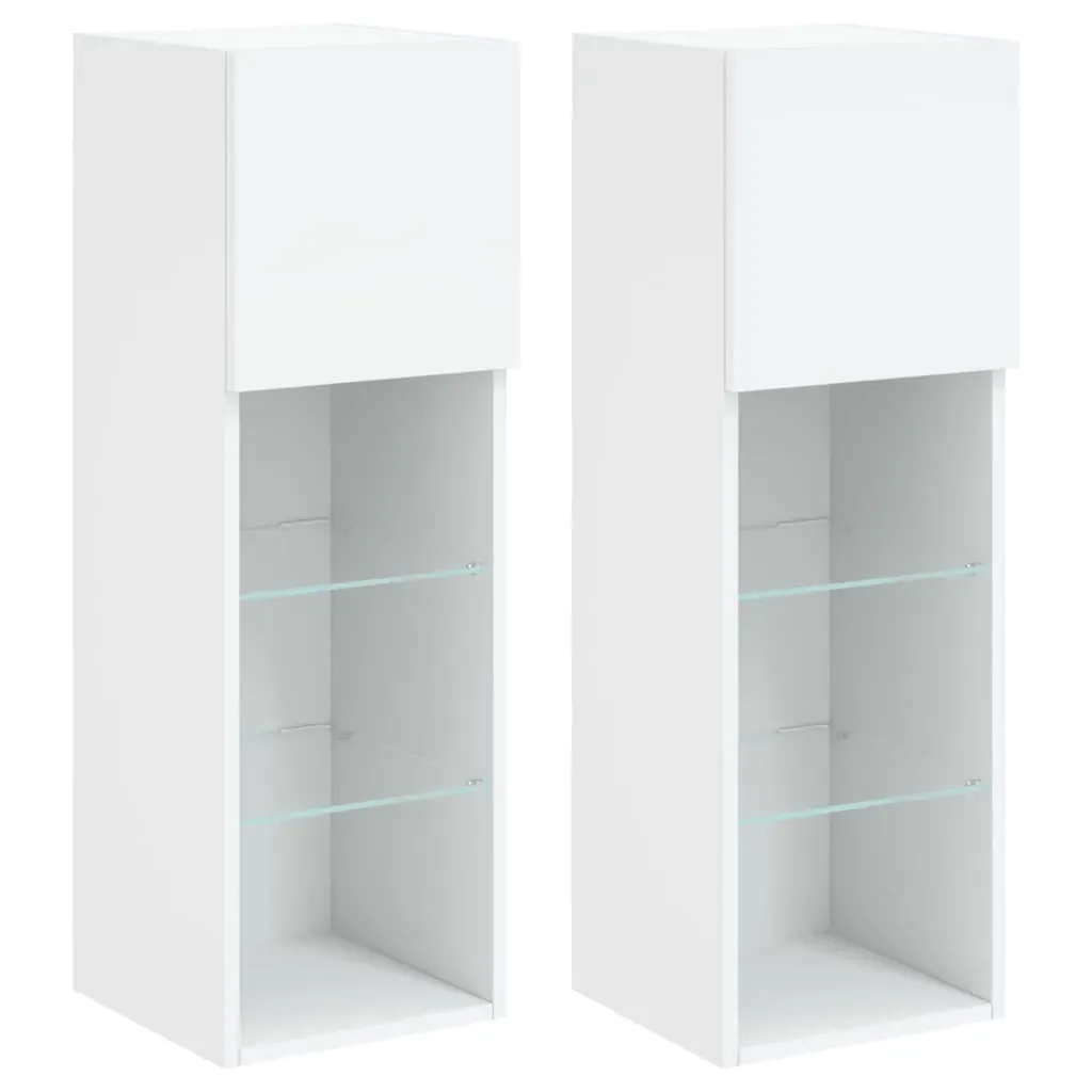 TV Cabinets with LED Lights 2 pcs White 30.5x30x90 cm Price