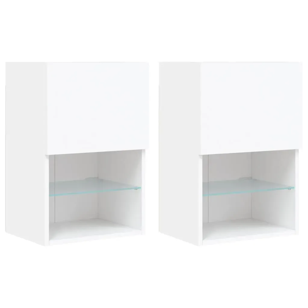 TV Cabinets with LED Lights 2 pcs White 40.5x30x60 cm Price