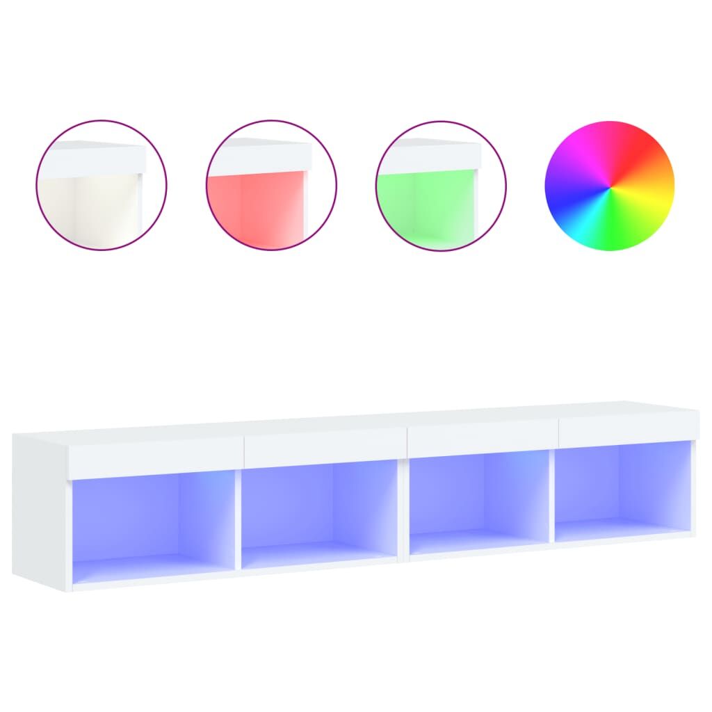 TV Cabinets with LED Lights 2 pcs White 80x30x30 cm Price