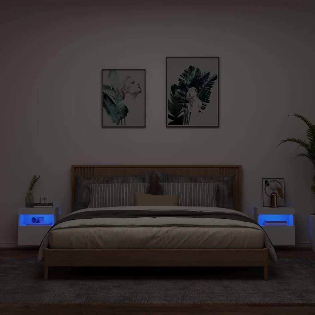 TV Wall Cabinets with LED Lights 2 pcs White 40x30x40 cm Price