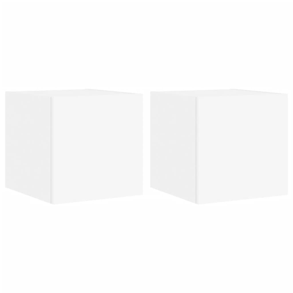 TV Wall Cabinets with LED Lights 2 pcs White 30.5x35x30 cm Price