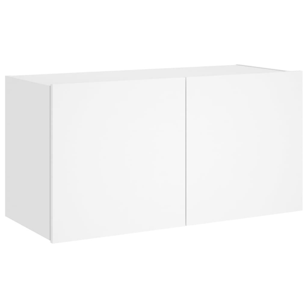 TV Wall Cabinet with LED Lights White 80x35x41 cm Price